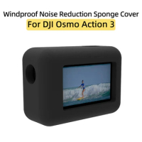 Windslayer for DJI Osmo Action 3 Windshield Foam Cover Sponge Action 3 Sports Camera Noise Reduction Windproof Case Accessories
