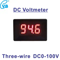 Three Wires Voltage Meter DC0-100V LED Digital Voltage Tester DC Voltmeter Volt Panel Meter for E-bike Motocycle Electrical Tool
