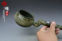 古玩古董雜項 青銅鑄造煎藥勺 中醫藥湯勺復古銅器老物件收藏