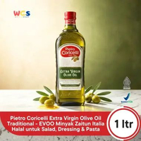 Pietro Coricelli Extra Virgin Olive Oil Traditional 1L - EVOO Minyak Zaitun Italia Halal untuk Salad