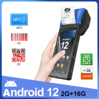 Android 12 POS Terminal Device with 58mm Thermal Receipt Bill Printer 1d 2D Scanner NFC All-in-one Loyverse SII for Retail Store