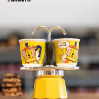Original Bialetti Aluminum Moka Pot Art Coffee Pot Espresso Percolator Coffee Brewing Double Valve