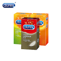 【Durex】 超薄裝衛生套12入+凸點裝12入+螺紋裝12入