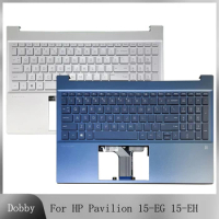 New Original US Keyboard for HP Pavilion 15 15-EG 15-EH TPN-Q245 TPN-Q246 2021 Laptop Palmrest Cover with Backlight M08920-001
