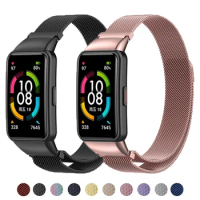 Magnetic Loop Strap For Huawei Band 6/6 Pro huawei band 8 Smartwatch correa Metal Stainless Steel bracelet Honor Band 7 Strap