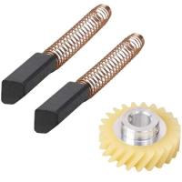 AD-W10112253 9706416 Motor Brush W10380496 4162897 Mixer Worm Drive Gear for Kitchenaid Stand &amp; A Pair of Motor Brushes