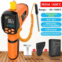 -50~1600C Handheld Infrared Thermometer 50:1 Digital IR-LCD Temperature Meter Noncontact Industrial Laser Thermometers Pyrometer