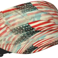 Vintage Patriotic USA American Flag Print Sunscreen Visor Hats for Women &amp; Men, Sport Empty Top Baseball Sun Cap, Tennis