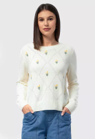 et cetera Long Sleeve Knit Sweater OFF WHITE