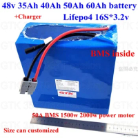 48v 35Ah 40Ah 50Ah Lifepo4 battery 60Ah lithium electric bike scooter 50A BMS 2400w 2000w power motor + 5A charger