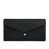 【MONTBLANC 萬寶龍】Sartorial 匠心系列防刮牛皮信封式翻蓋長夾(黑色)