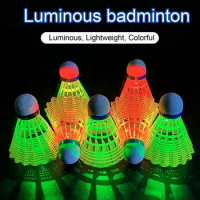 6Pcs/Set LED Light-up Badminton Balls Colorful LED Foamed Plastic Sport Badminton Shuttlecocks Children Luminous Badminton Set