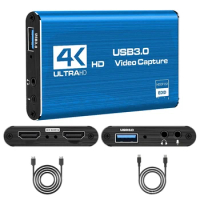 4K HDMI-compatible USB 3.0 Video Capture Card 1080P 60fps HD Video Recorder Grabber For OBS Capturing Game Card Live