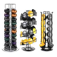 Rotatable 24/30/40Cups Nescafe Dolce Gusto Capsule Holder Metal Dolce Gusto Pods Holder Coffee Capsule Stand Storage Shelves