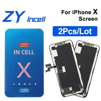 2Pcs ZY Incell For iPhone X LCD Display With 3D Touch Screen Digitizer Replacement Assembly For iPhone 10 LCD Support True Tone