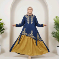 Gamis Toyobo Bordir Timbul Elegan SALE Adem Cocok Untuk Dress Raya Formal Daily Lembut Mewah Motif M