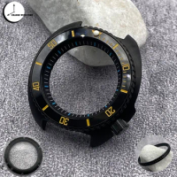 Seiko Black 6105 Turtle Watch Cases Fit NH35 NH36 4R35 4R36 Movement Men's watche Fashion Ceramic Bezle Insert Case
