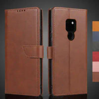 Pu Leather Wallet Flip Case for Huawei Ascend Mate 20X / Mate 20X 5G Retro Cover Protective Holster Fundas Coque with Lanyard