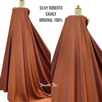 Kain Satin Silk Roberto Cavali Premium Original 100% Bahan Polosan , Puring Brokat , Seragam Bridesm