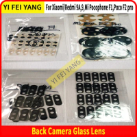 Rear Back Camera Glass Lens for Xiaomi, Original Cover, Bezel with Adhesive Sticker, Mi Poco F2 Pro, Poco F1, Redmi 9, 9A, 10Pcs