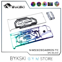 Bykski GPU Water Block Use for MSI RTX 3080 3090 Aero S Video Card,VGA Dual Side Active Backplate VRAM Radiator N-MS3090AEROS-TC