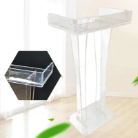 Clear Podium Stand Acrylic Podium Pulpits for Churches Professional Portable Presentation Podium Lec