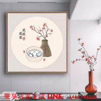 樂享居家生活-新中式餐廳裝飾畫中國風過道墻面畫飯廳客廳背景壁畫現代簡約掛畫裝飾畫 掛畫 風景畫 壁畫 背景墻畫