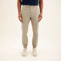 【Arnold Palmer 雨傘】男裝-修身貼袋縮口工作褲(深藍色)