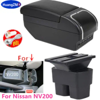 Armrest Box For Nissan NV200 Double Layer Heighten Store Content Storage Box Accessories Interior with USB Charging Ashtray LED