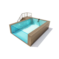 AUPOOL 3040 Acrylic glass Panel Window Counter Current Prefab Container prefabricated Swimming Pool