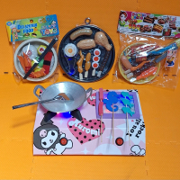 kompor mainan anak , masak masakan ,nyala LED motif Kuromi pink cstoys