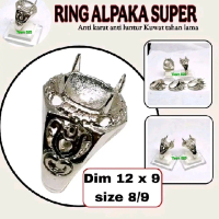 Ring emban alpaka super dim 12x9 eceran / ring model gigi cakar