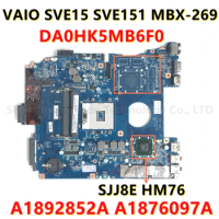 For Sony VAIO SVE15 SVE151 MBX-269 Laptop Motherboard DA0HK5MB6F0 SJJ8E HM76 A1892852A A1876097A Mainboard 100% well