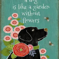 A House Without a Dog is Like a Garden Without Flower Tin Sign Art Metal Wall Plaque Decor Outdoor Indoor Wall Panel Retro