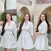 Dress แขนยาวออกงานทรงสูทผูกโบว์ คําแนะนําผลิตภัณฑ์ใหม่ของเดือนนี้