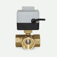 1-1/4“ 3 Way Motorized Ball Valve Electric Ball valve Three Wires Two Point Control Ball valve With Manual Switch