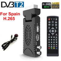 Mini DVB T2 Receiver DVB T2 H.265 Scart Spain 1080p HD Decoder TDT Europe Terrestrial TV Receivers HEVC 265 DVB-T2 Set Top Box