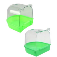 Small Bird Bath Box Hanging Bathing Tub Bird Cage Accessories Transparent Design