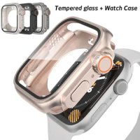 Waterproof Cover For Apple Watch Case 45mm 41mm 44mm 40mm Tempered Glass Shell For iWatch Series 8 7 SE 6 5 4 Screen Protector