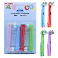 4/8/12/16/20 Pcs Kids Replacement Brush Heads For Oral B Children Electric Toothbrush Extra-Soft Bristles Brush Refill EB-10A