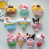 Sanrio Cartoon Ice Cream Hello Kitty Kuromi Cinnamoroll My Melody Fridge Magnet Kitchen Decor Cute Refrigerator Sticker Souvenir