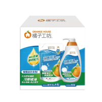 【Orange house 橘子工坊】高效潔淨洗碗精 650毫升 + 補充包 430毫升 X 4入