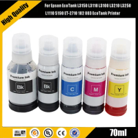 Einkshop 5/4PCS 70ml Refill Dye Ink For Epson EcoTank L3150 L3110 L3100 L3210 L3250 L1110 5190 ET-2710 102 003 EcoTank Printer