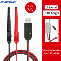 Baofeng Universal USB Charger Cable Alligator Clips for BaoFeng UV-5R UV-82 UV-9R Pro Plus TYT Yaesu Retevis Walkie Talkie