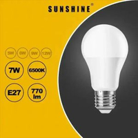 [2件裝]LED燈膽 7W / E27大螺頭 / 白光6500K LED燈泡 | LED球膽 | LED球泡 (LGT-7E27D-2)