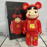 Bearbrick 400% Red And White Fuji Fujia Color Packaging Box PVC Material Joints Can Rotate 11 Inches Height Doll Building Block