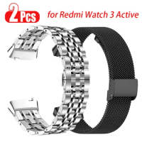 Metal Steel Watch Straps for Xiaomi Redmi Watch 3 Active Smart Watch Band for Redmi watch 3 active Mesh Bracelet Wristbands