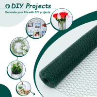 Large Size Galvanized Hexagonal Floral Green Chicken Wire, Outdoor Anti-Rust Poultry Netting,Chicken