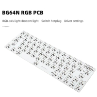 BG64N 64 Hot swappable Custom Mechanical Keyboard GH60 PCB Bluetooth 2.4G Wireless type c rgb program 60%
