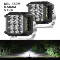 2022 Super Bright 6500K Spot Driving Lights Offroad with wire harness, 5 inch 75W Truck 4WD Off Road Vehicle Led Work Light 24V